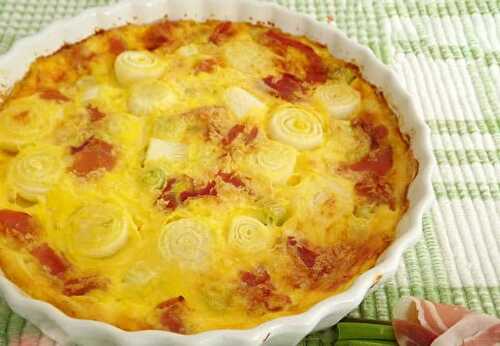 Clafoutis aux oignons et jambon