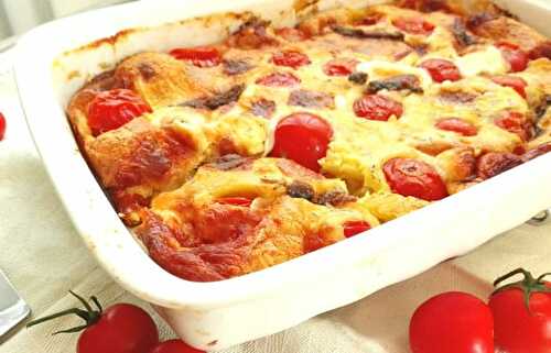 Clafoutis aux tomates cerises et fromage de chèvre