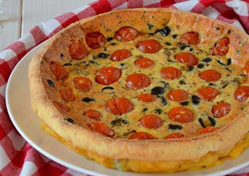 Clafoutis aux Tomates Cerises et Olives Noires WW