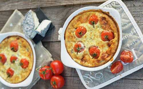 Clafoutis de chèvre frais et tomates cerises