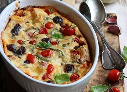 Clafoutis de thon et tomates cerises