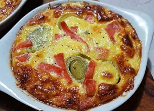 Clafoutis Léger au Saumon et Poireaux