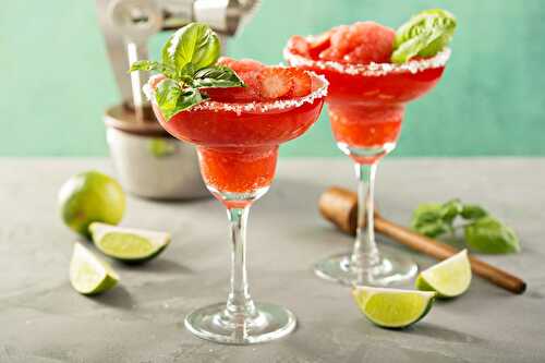 Cocktail Margarita congelée à la fraise au Thermomix