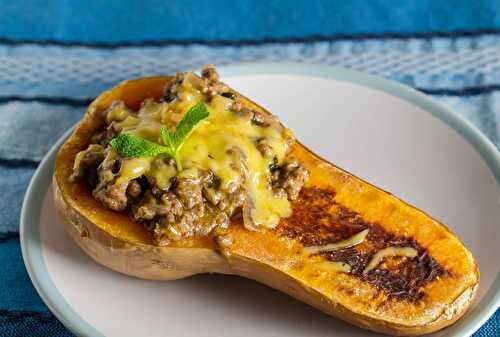 Courge Butternut farcie à la viande hachée