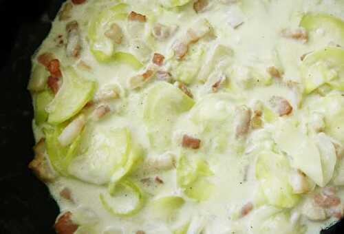 Courgettes à la carbonara légère