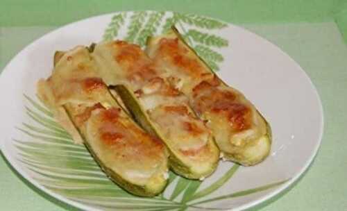 Courgettes farcies au jambon et mozzarella