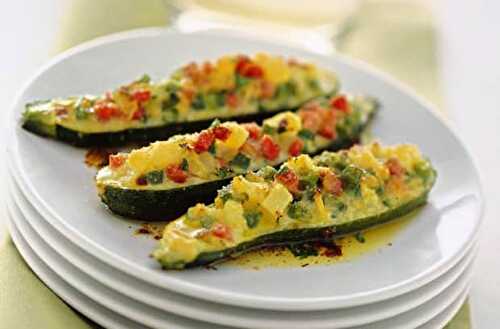 Courgettes farcies aux petits légumes légères