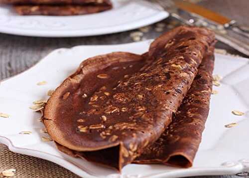 Crêpes au chocolat et son d'avoine légères