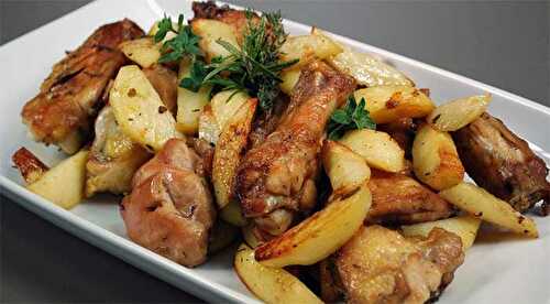 Cuisses de poulet et pommes de terre au four
