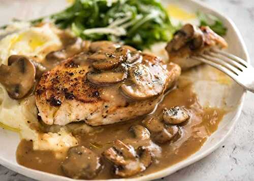 Emincé de poulet à la sauce aux champignons