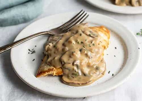 Escalopes de poulet au Boursin et champignons