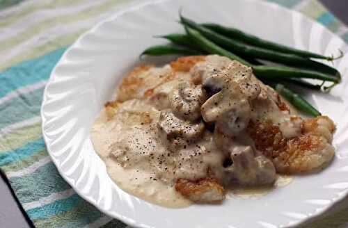 Filets de poisson aux champignons à la crème léger