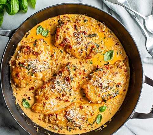 Filets de poulet à la crème de tomate