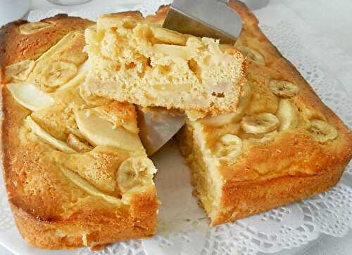 Gâteau Léger aux Pommes et aux Bananes