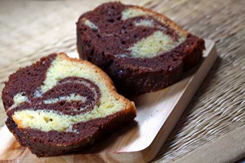 Gâteau marbré chocolat vanille