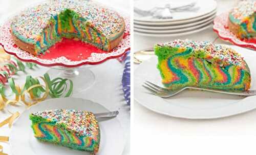 Gâteau Rainbow marbré