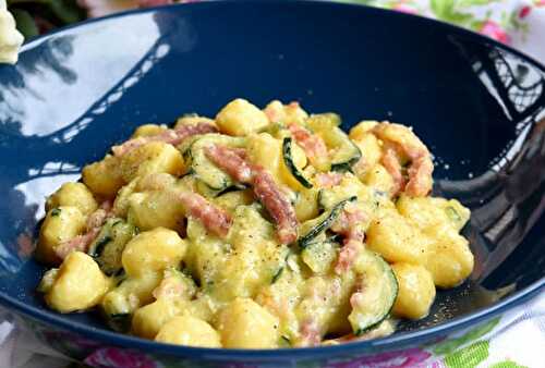 Gnocchis à la Crème de Courgettes et au Jambon