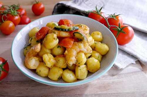 Gnocchis aux crevettes, courgettes et tomate au Thermomix