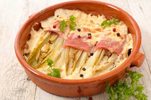 Gratin d'endives au jambon