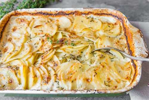 Gratin d'oignons pommes de terre et champignons