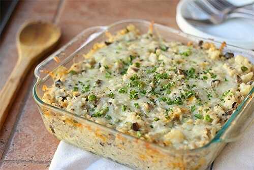 Gratin de chou-fleur et champignons