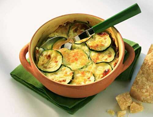 Gratin de courgettes et saumon fumé léger