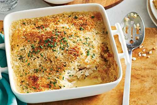 Gratin de poisson et champignons