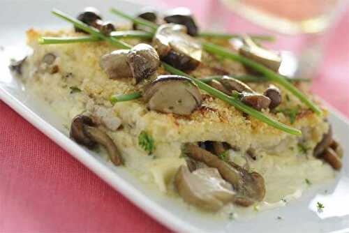 Gratin de pommes de terre de champignons et d'endives