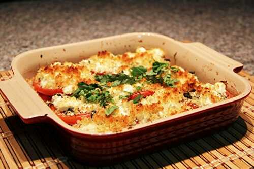 Gratin de tomates au chèvre léger