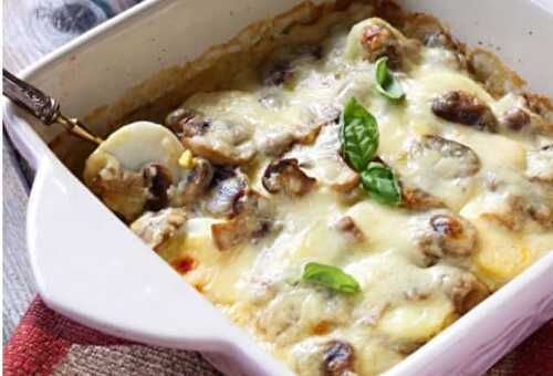 Gratin léger d'oeufs durs aux champignons