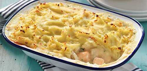 Hachis parmentier aux crevettes et saumon