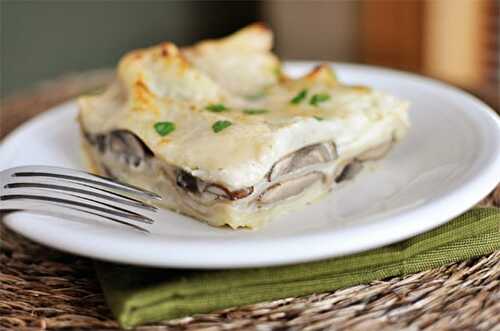 Lasagnes au chou-fleur champignons et jambon