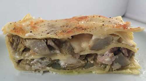 Lasagnes aux artichauts, champignons et jambon WW