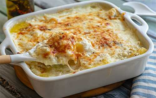 Le gratin de pommes de terre et champignons à la béchamel