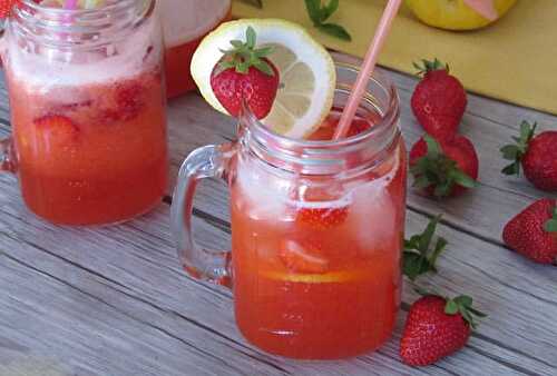 Limonade maison à la fraise au Thermomix