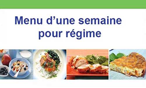 Menu d’une semaine pour régime