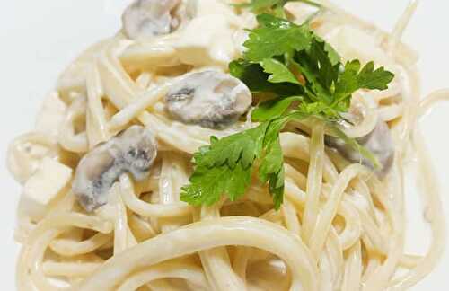 Pâtes à la sauce légère au yaourt et champignons WW