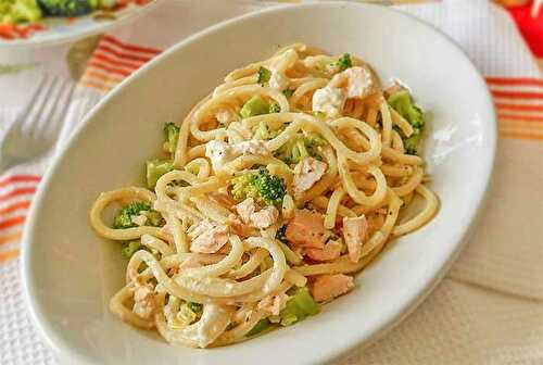 Pâtes au saumon et brocoli