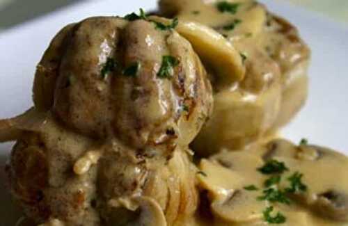 Paupiettes de veau aux champignons légères