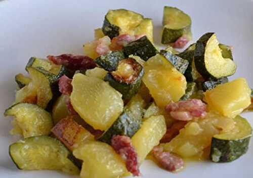 Poêlée de Courgette et Pomme de Terre aux Lardons