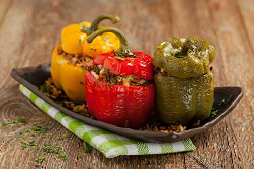 Poivrons farcis à la viande hachée et au riz