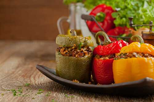 Poivrons farcis au riz et thon