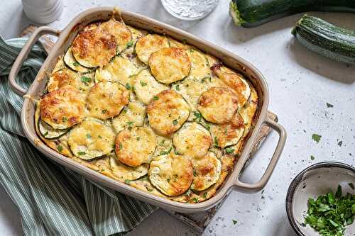 Pommes de terre et courgettes gratinées