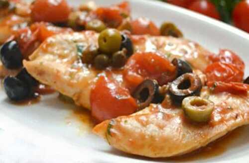 Poulet aux Tomates Cerises et aux Olives