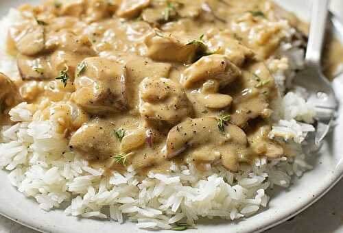 Poulet stroganoff léger