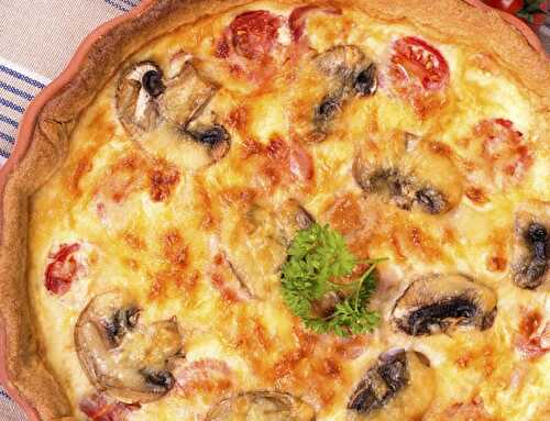 Quiche aux champignons et tomates cerises