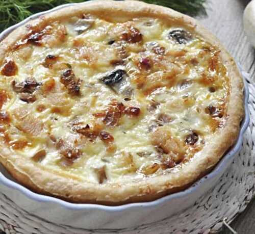 Quiche poulet curry champignons au thermomix