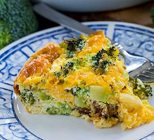 Quiche sans pâte de brocoli et poulet