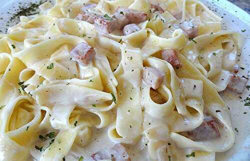 Recette légère des tagliatelles au jambon