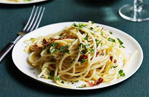 Recette traditionnelle des spaghettis à la carbonara